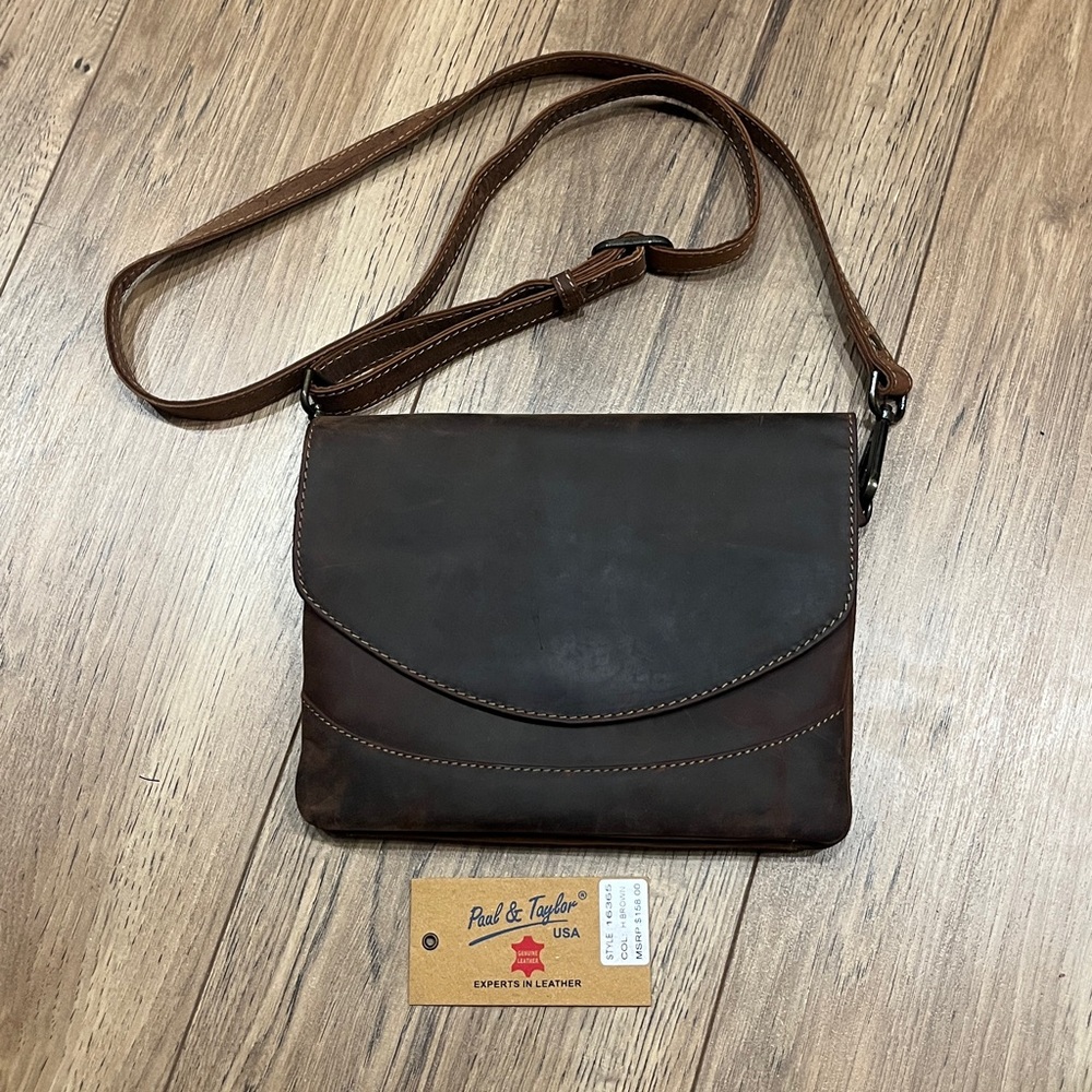 Paul & Taylor Brown Leather Crossbody Bag